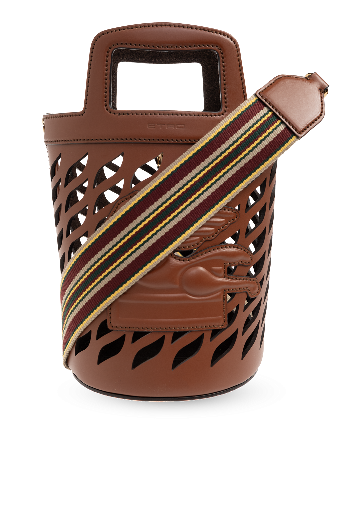 ETRO COFFA LARGE LASER-CUT LEATHER HANDBAG